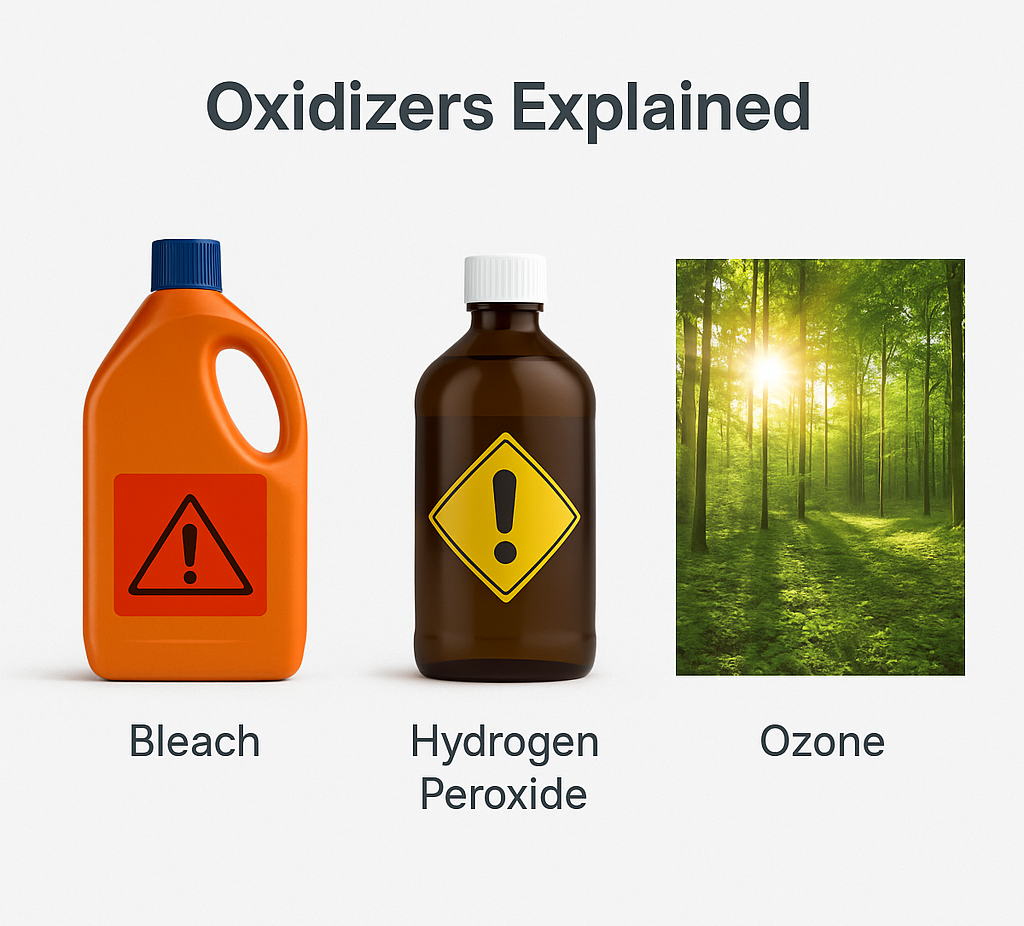 Oxidizers Explained: Bleach vs. Peroxide vs. Ozone